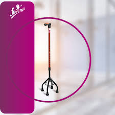 Flamingo Quadripod Metal Low Base Walking Stick