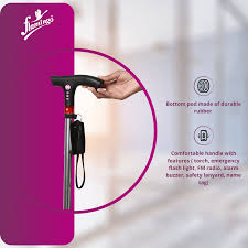 Flamingo FM Radio / Torch / Siren Walking Stick OC 2473 – Multi-Functional Support Stick