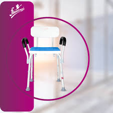 Flamingo Shower Stool-Chair with Rails