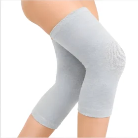 Bamboo Yarn Knee Support worn on legs breathable compression knee sleeve