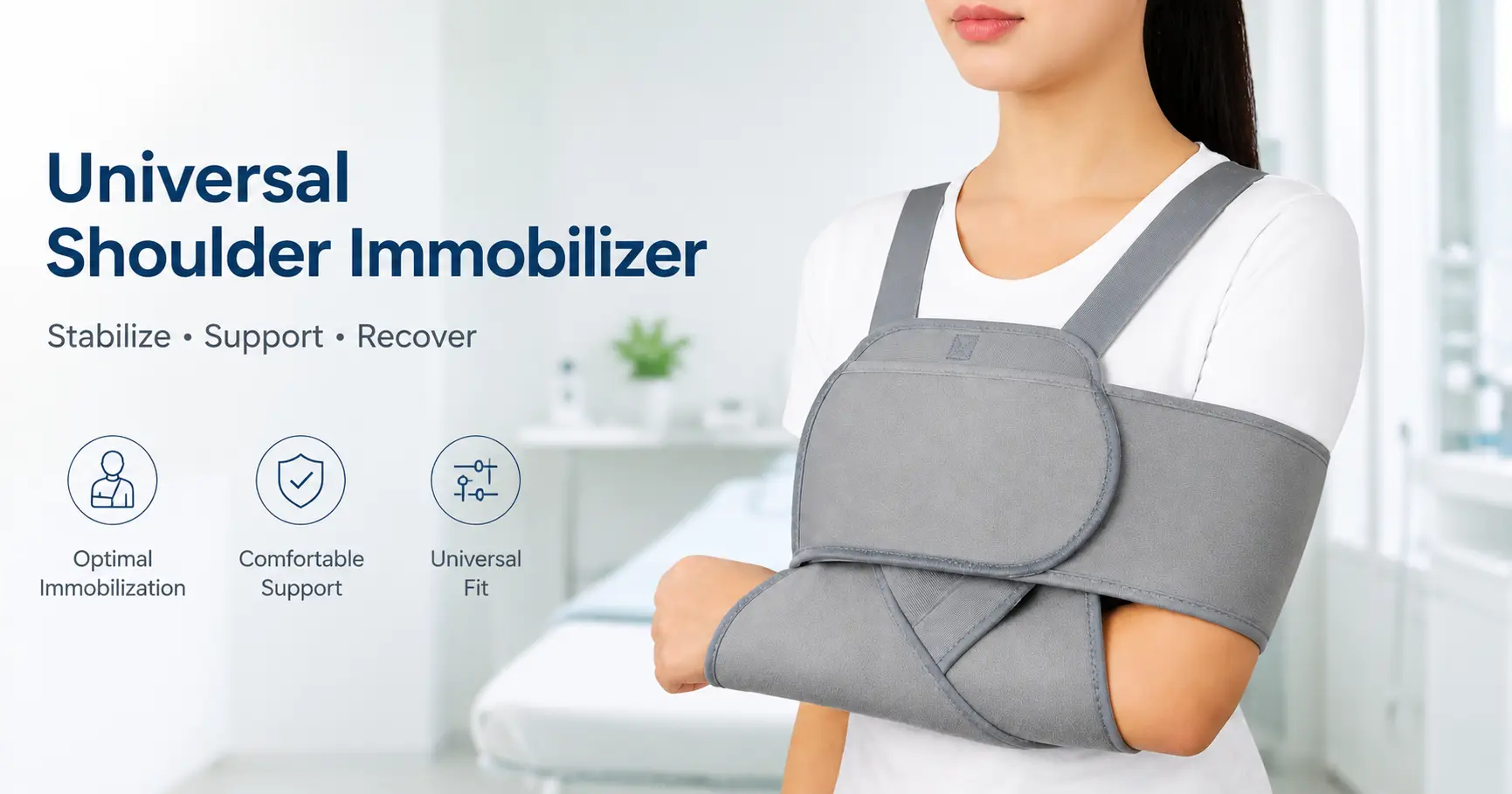 Universal Shoulder Immobilizer for Shoulder Injury Recovery and Post Surgery Support